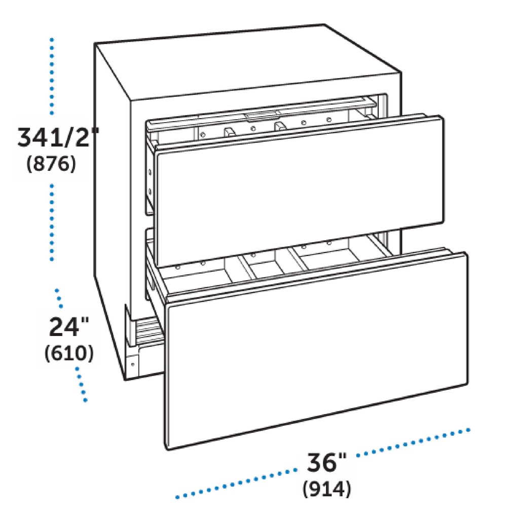 Cajones de refrigerador 36", Sub-Zero 