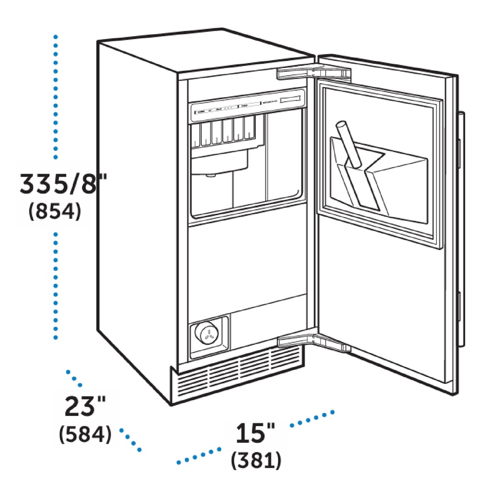 Maquina de Hielos para Exterior 15", Sub-Zero 