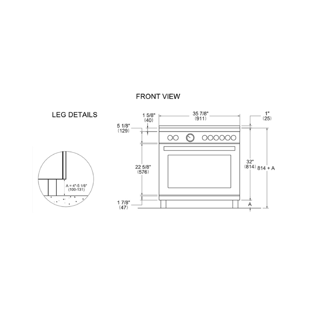 Estufa 36" Serie Heritage, Bertazzoni 